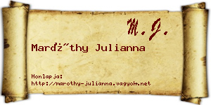 Maróthy Julianna névjegykártya
